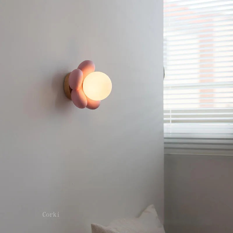 Applique murale LED à fleurs roses et blanches - vue 4 sur 5
