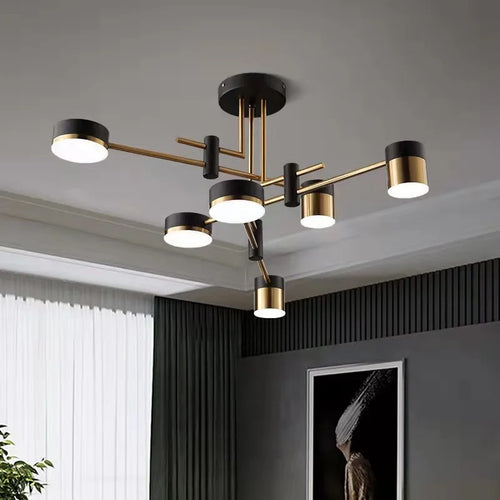 2024 LED Chandelier Lighting Modern Living Room Kitchen Decoration Indoor Metal Hanging Light Fixtures For Drawing Room - vue 4 sur 12