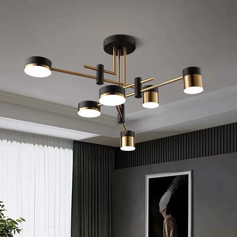 2024 LED Chandelier Lighting Modern Living Room Kitchen Decoration Indoor Metal Hanging Light Fixtures For Drawing Room - vue 3 sur 12