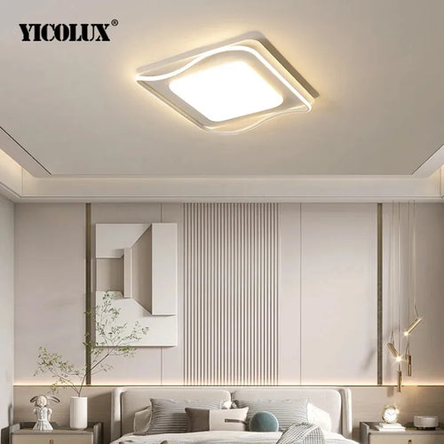 lustre led moderne éclairage intérieur lampe circulaire carrée - vue 4 sur 16