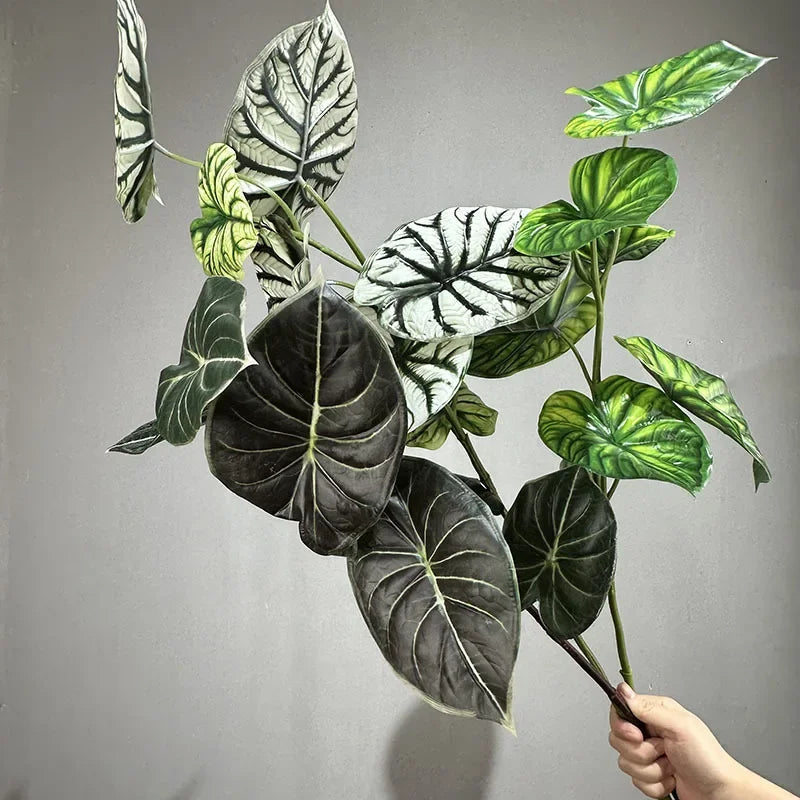 lot de 2 plantes vertes artificielles décoratives en plastique - vue 4 sur 8