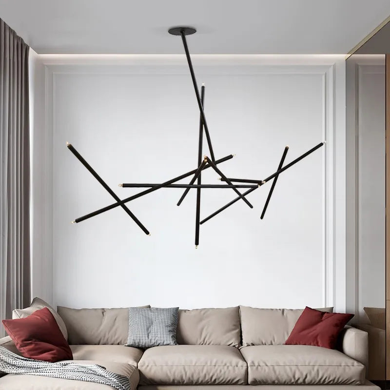 lustre post-moderne créatif personnalité nordique led forme branche - vue 1 sur 8