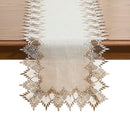Chemin de table lin brodé style dentelle classique élégante