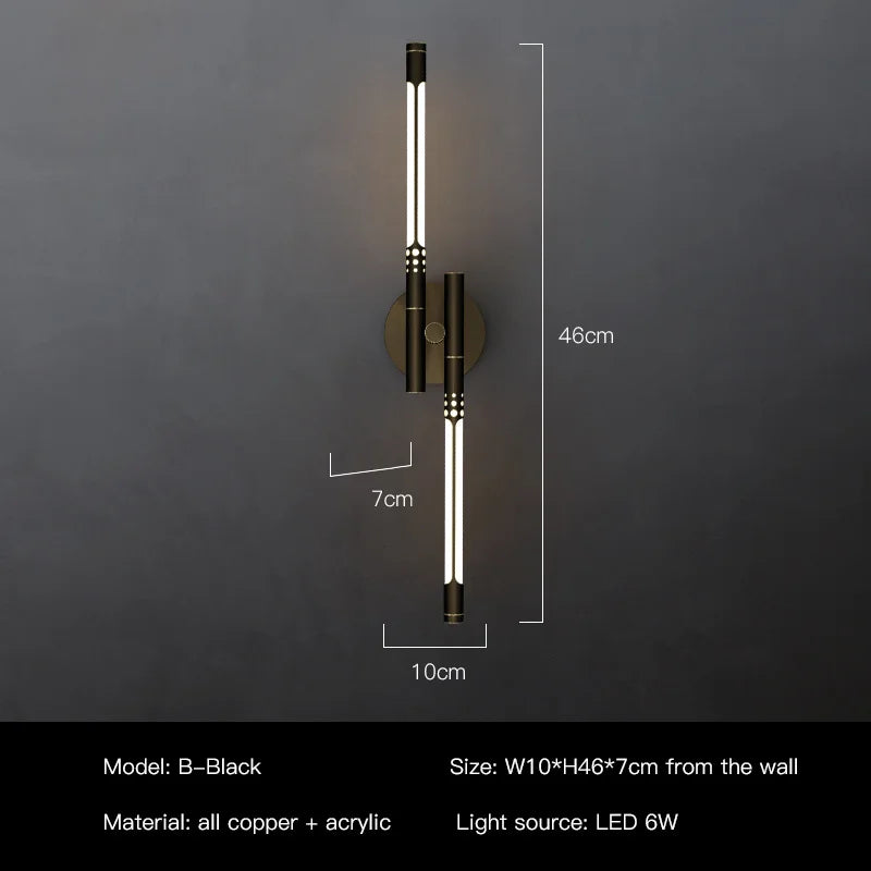 applique murale led design moderne en cuivre pour intérieur décoratif - vue 7 sur 12