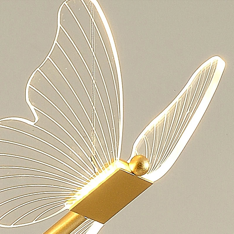 Lustre Papillon LED Acrylique Salle Escalier Suspension - vue 6 sur 12