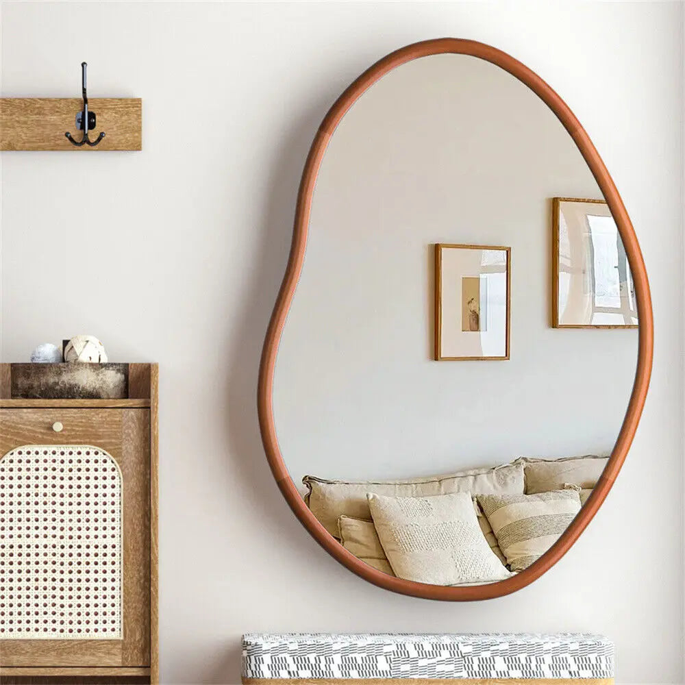 miroir mural décoratif en bois massif grande taille - vue 1 sur 7