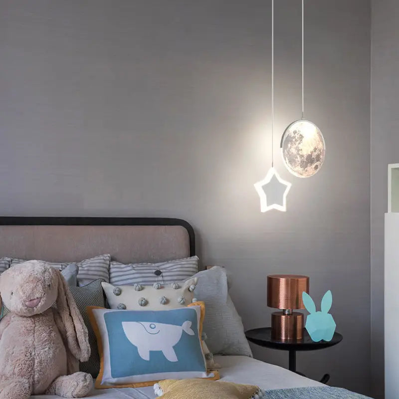 suspension créative pour enfants avec télécommande gradation étoile nuage lune - vue 3 sur 18