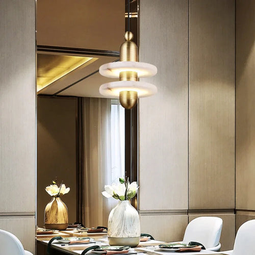 suspension en marbre à led design pour intérieur élégant - vue 4 sur 14