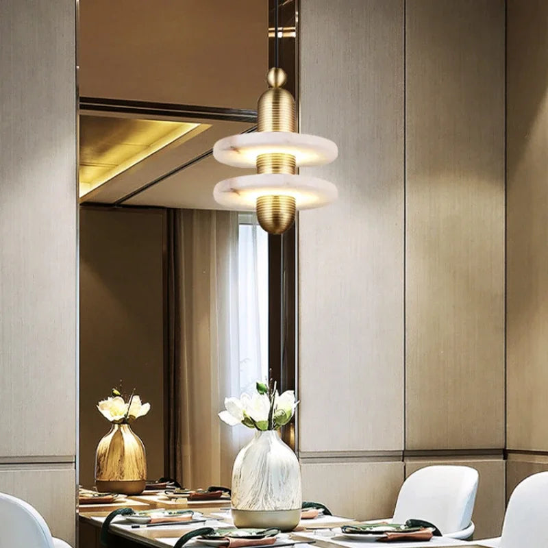 suspension en marbre à led design pour intérieur élégant - vue 3 sur 14