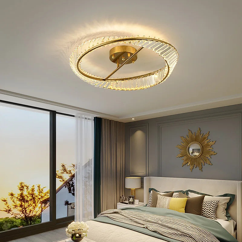 plafonnier en cristal de luxe à led moderne pour décoration intérieure - vue 3 sur 9