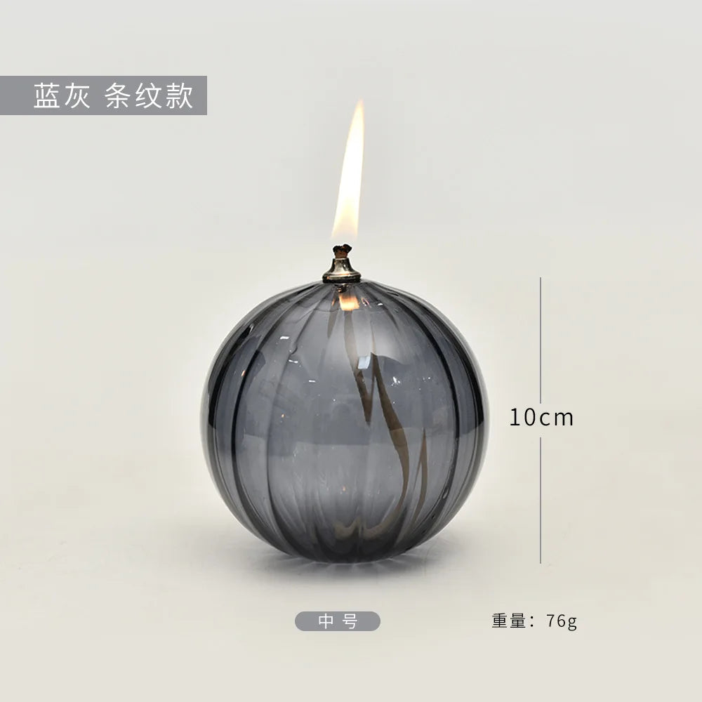 bougeoir circulaire en verre pour lampe à huile décoratif et élégant - vue 8 sur 9
