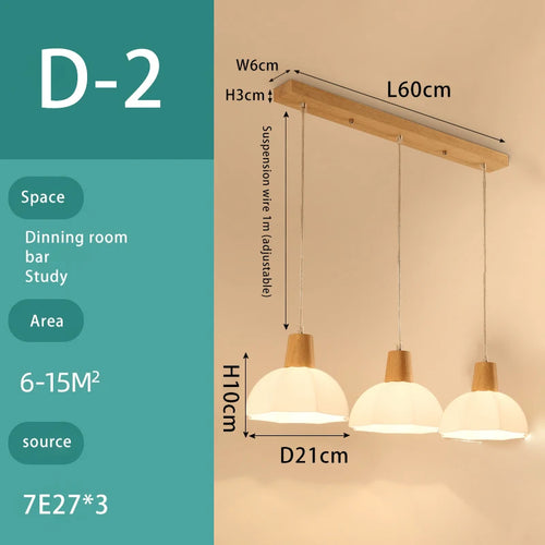lustre en bois massif et verre luminaire suspendu
