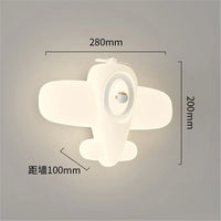 applique murale led en forme d'avion ou d'étoile pour enfants