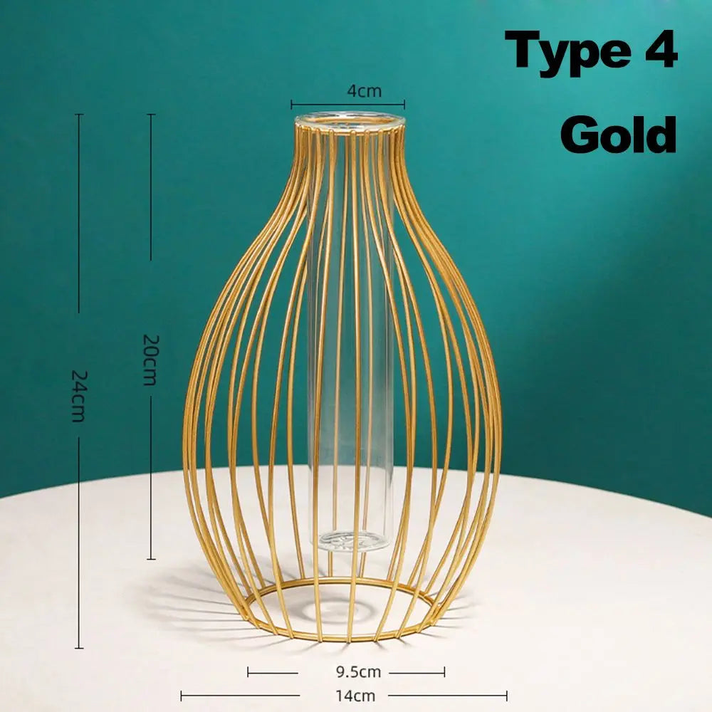 vase en fer rétro avec verre décoration nordique moderne - vue 7 sur 16