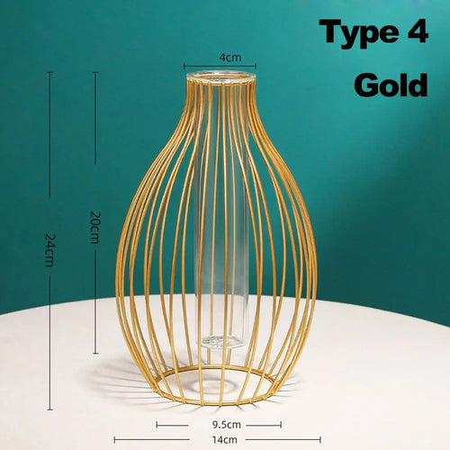 vase en fer rétro avec verre décoration nordique moderne - vue 8 sur 16