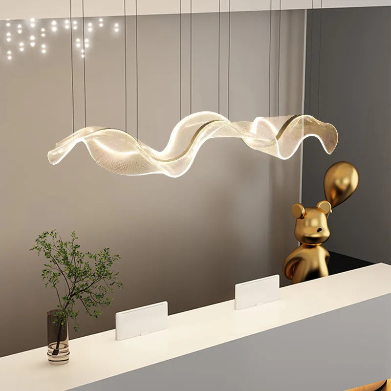 lustre led design moderne pour intérieur réglable en acrylique transparent - vue 1 sur 8