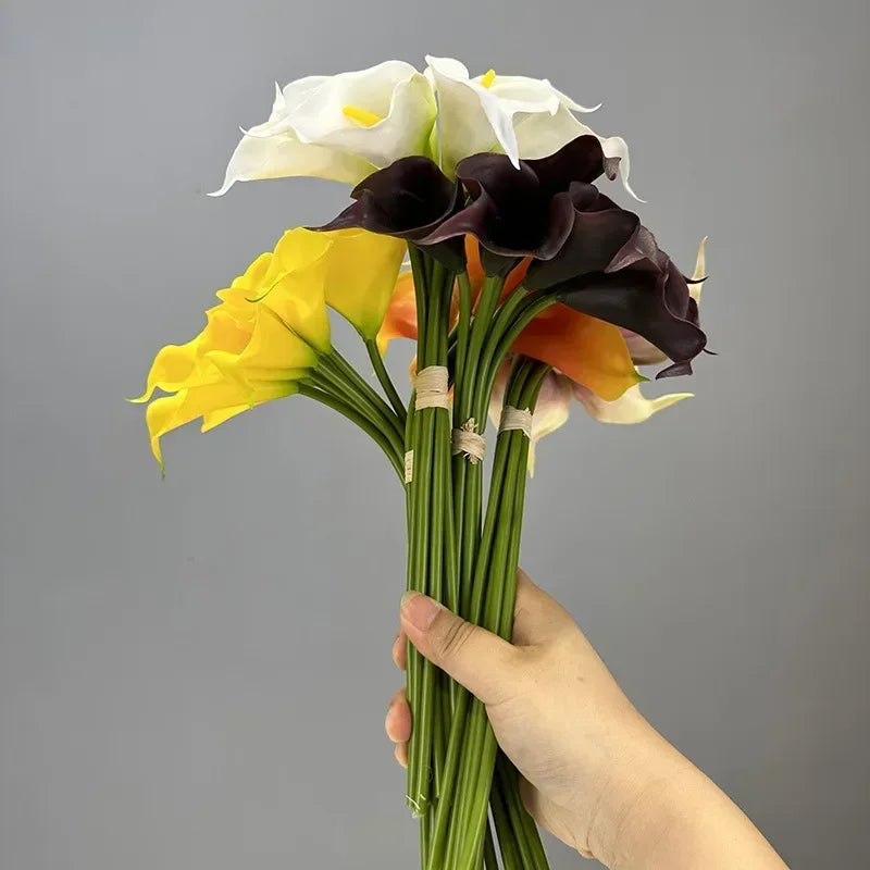 lot de 2 bouquets de lys calla artificiels pour décoration de mariage - vue 6 sur 11