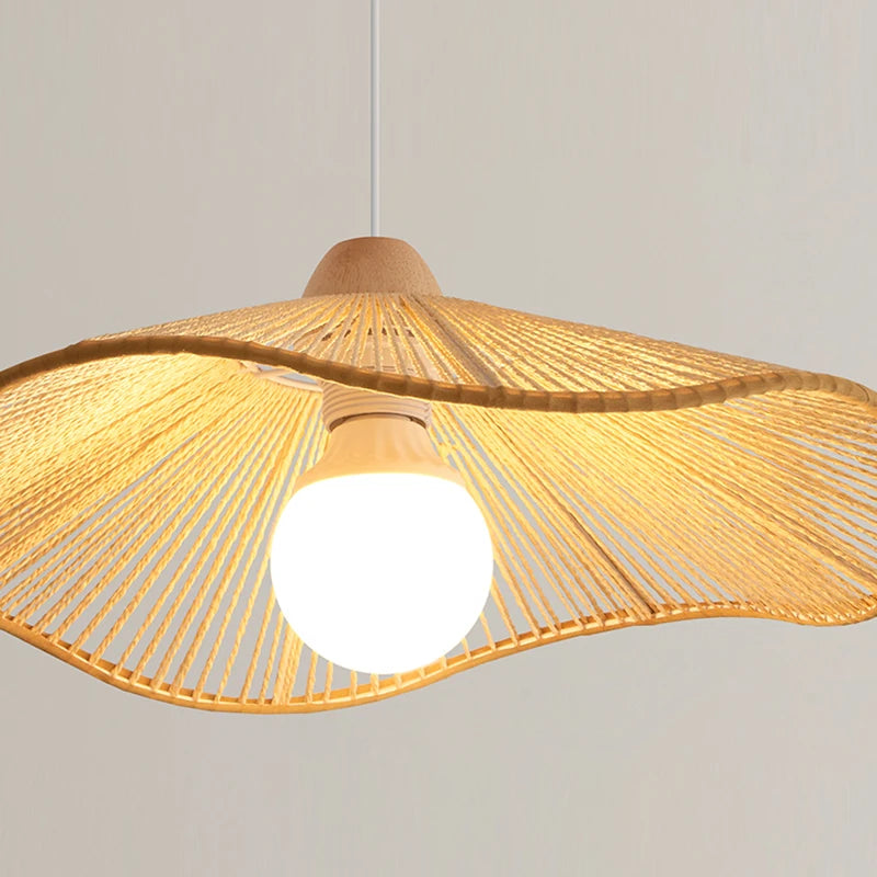 lustre suspendu wabi-sabi en corde de chanvre - vue 5 sur 24
