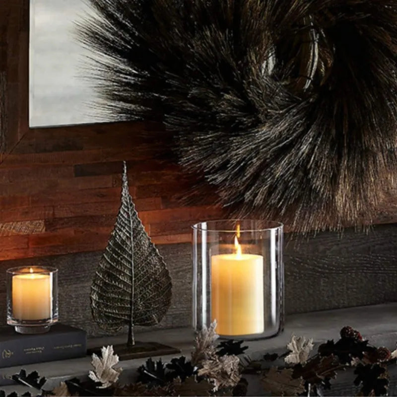 bougeoirs en verre transparent en forme de tasse décoration festive pour la maison - vue 6 sur 10