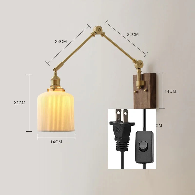 iwhd Applique murale led pivotante en cuivre avec interrupteur à chaîne - vue 13 sur 23