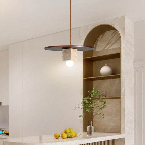 lustre en bois massif pour décoration de bar et restaurant - vue 2 sur 7
