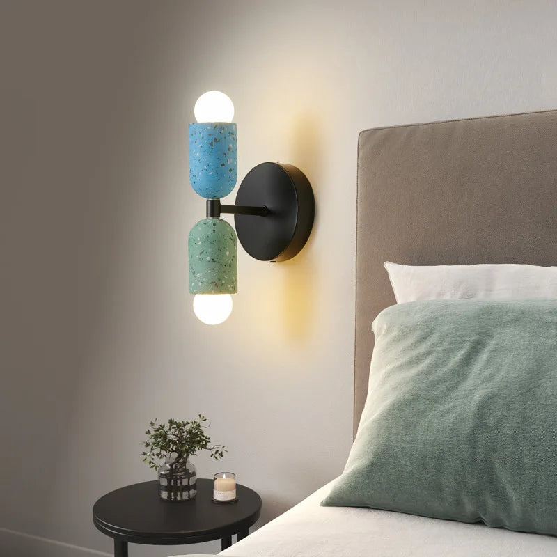 applique murale japonaise en ciment à double tête led - vue 5 sur 8