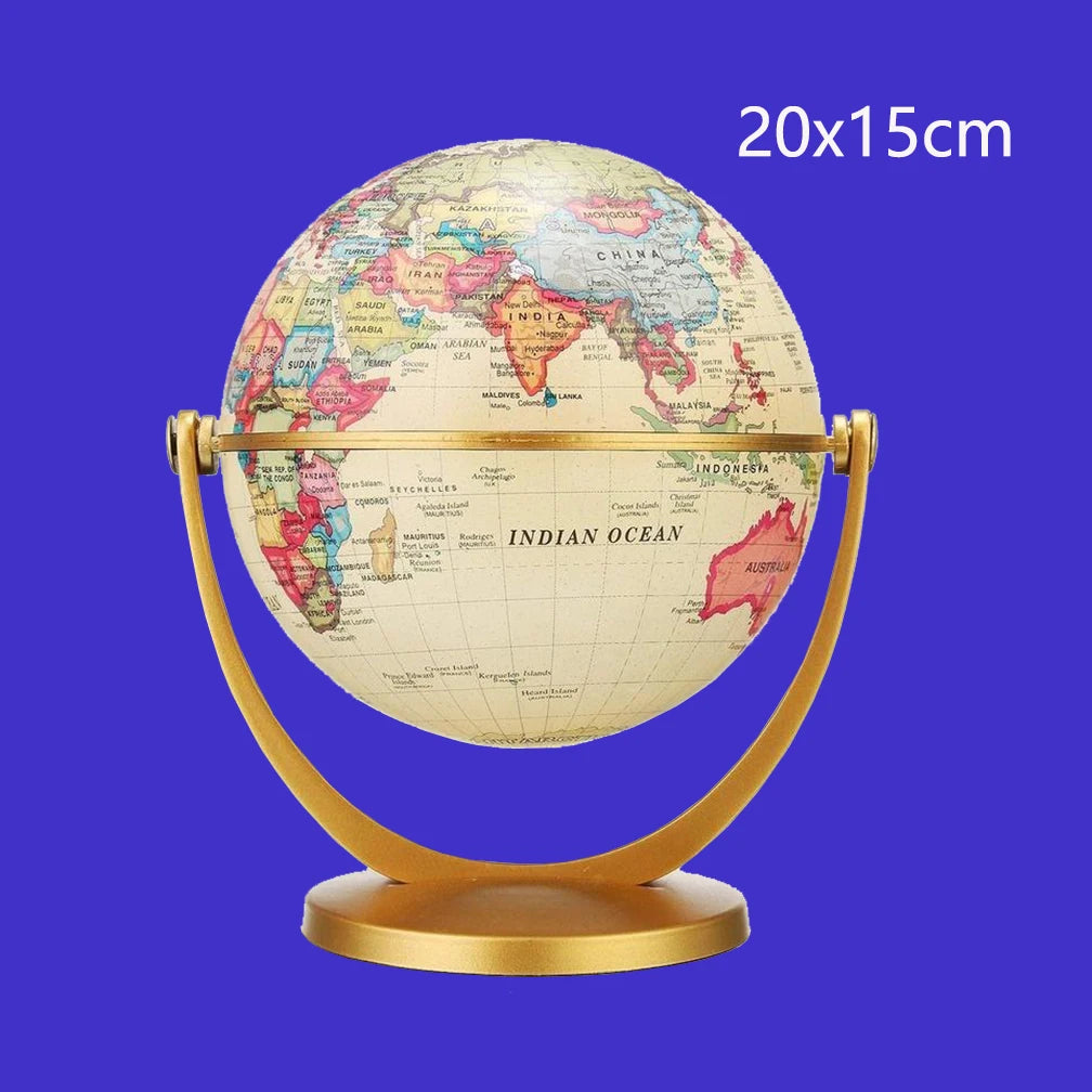 globe terrestre rétro rotatif pour apprendre la géographie et décorer - vue 6 sur 7