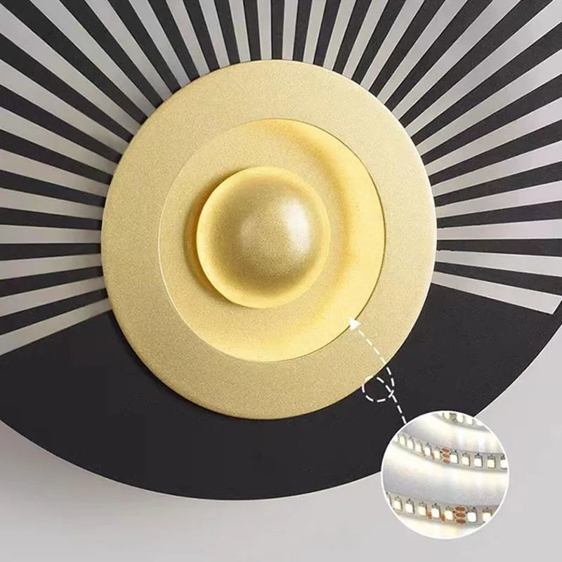 applique murale led ronde art déco pour ambiance chaleureuse - vue 5 sur 12