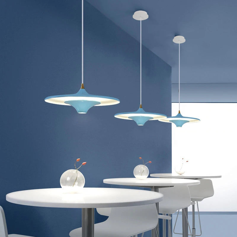 suspension led modernes simples et créatives nordiques - vue 2 sur 14