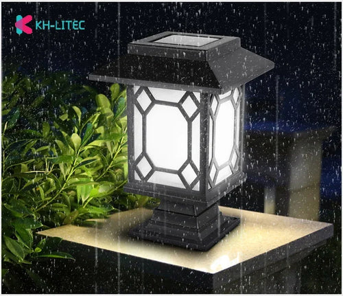 lanterne solaire rétro pour jardin et allée extérieure - vue 3 sur 8