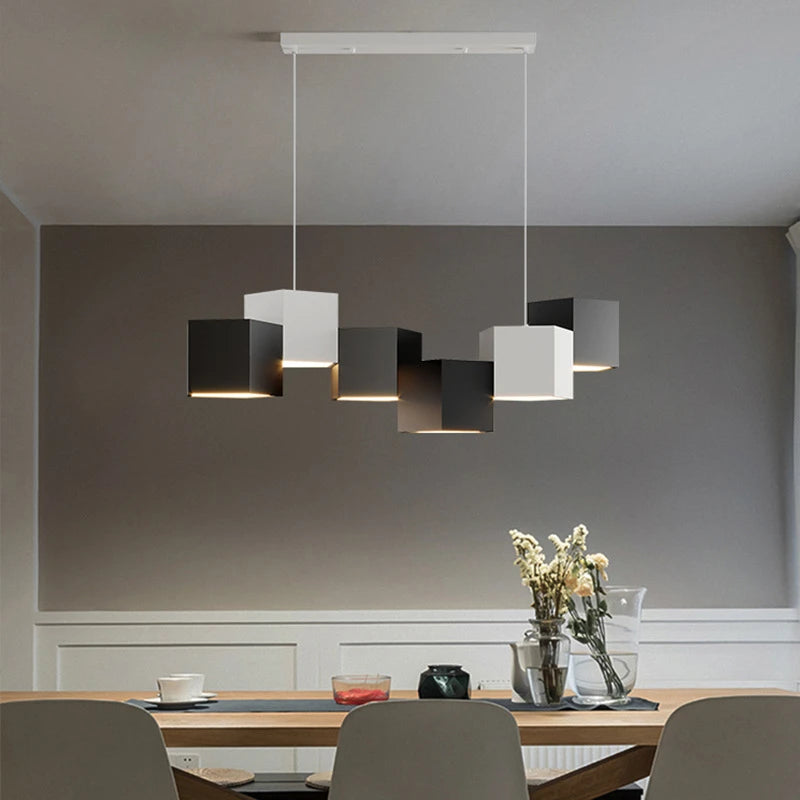 lustre moderne simple style nordique créatif prisme hexagonal éclairage intérieur - vue 3 sur 11