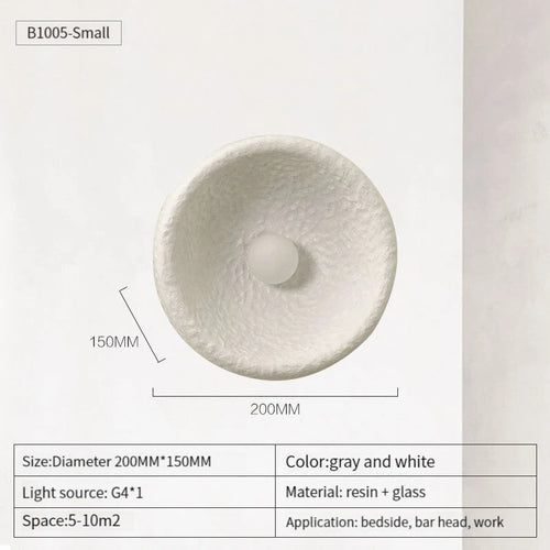 Wabi Sabi – applique murale LED Vintage en résine et verre - vue 3 sur 9