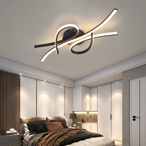 Modern Alexa LED Chandelier For Smart Home, Used In Living Room, Bedroom, Study, Lampara Technology Black/gold Modern Chandelier - vue 3 sur 10