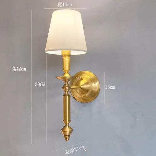 applique murale antique à LED avec abat-jour en tissu - vue 10 sur 10