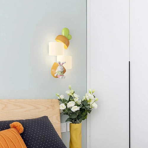 applique murale led en forme de lapin panda pour enfant - vue 4 sur 7