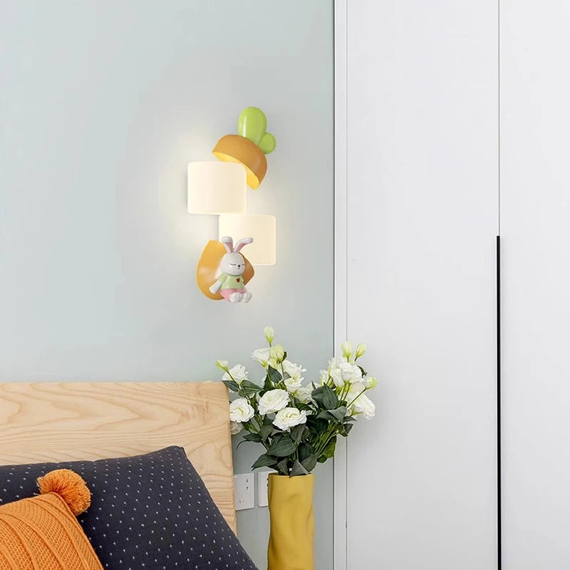 applique murale led en forme de lapin panda pour enfant - vue 3 sur 7