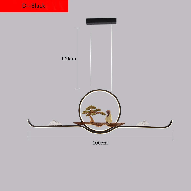 suspension de style chinois pour ambiance zen et moderne - vue 12 sur 14