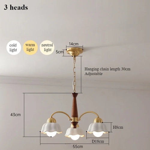 lustre moderne en céramique à fleurs pour intérieur contemporain - vue 13 sur 12