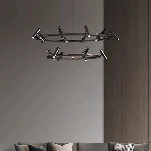 lustre led rotatif minimaliste hauteur réglable - vue 5 sur 10