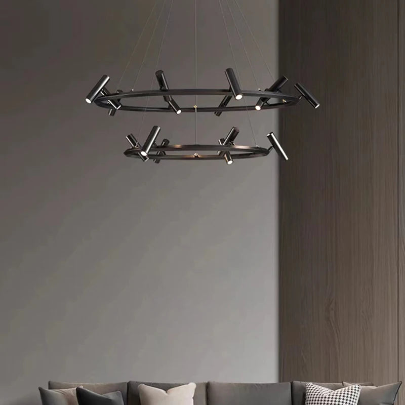 lustre minimaliste en métal avec hauteur réglable pour divers espaces - vue 3 sur 10