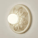 applique murale ronde rétro en verre blanc haut de gamme