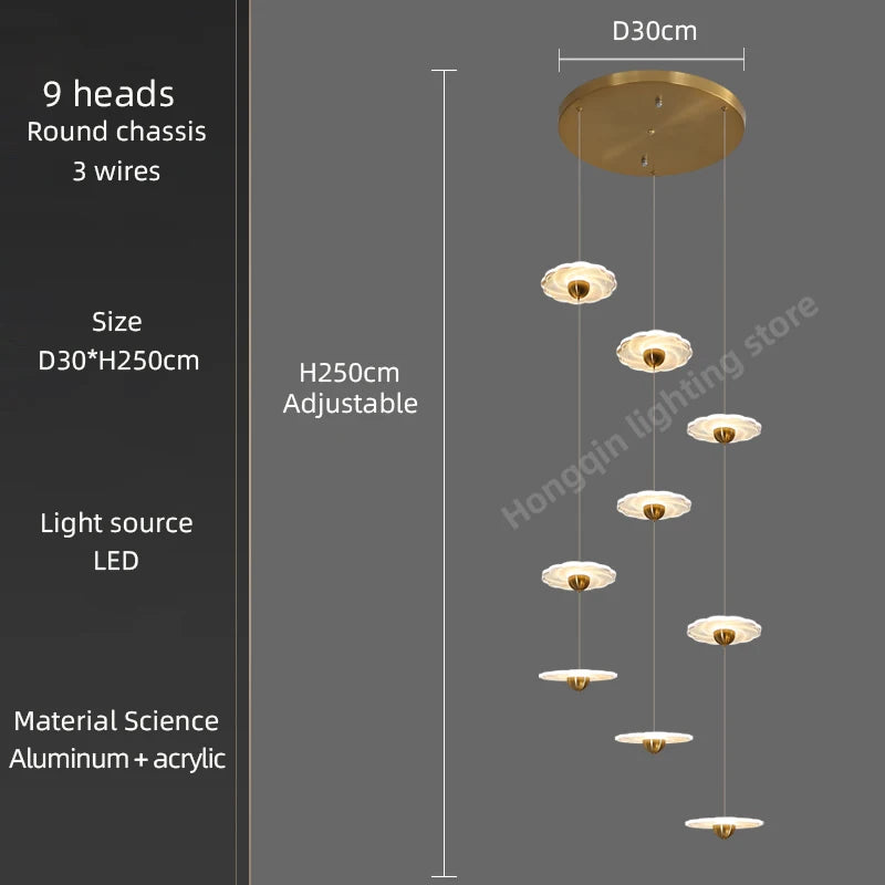 lustre moderne à led pour éclairage intérieur élégant - vue 13 sur 26