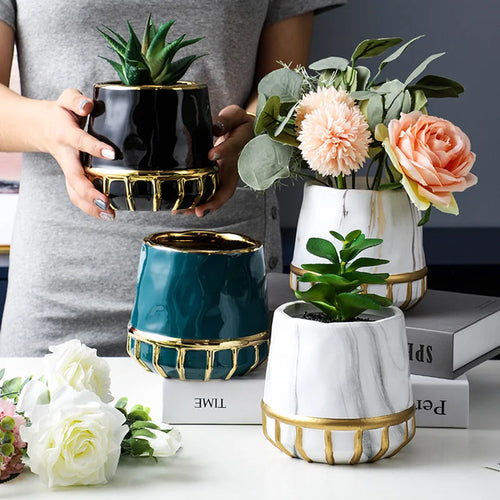 décoration nordique en céramique pour pot de fleurs miniature - vue 4 sur 14