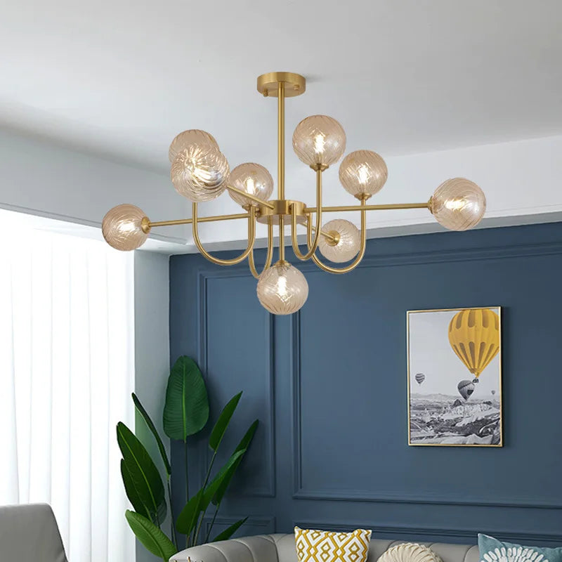 lustre led design moderne en forme de haricot magique - vue 4 sur 9