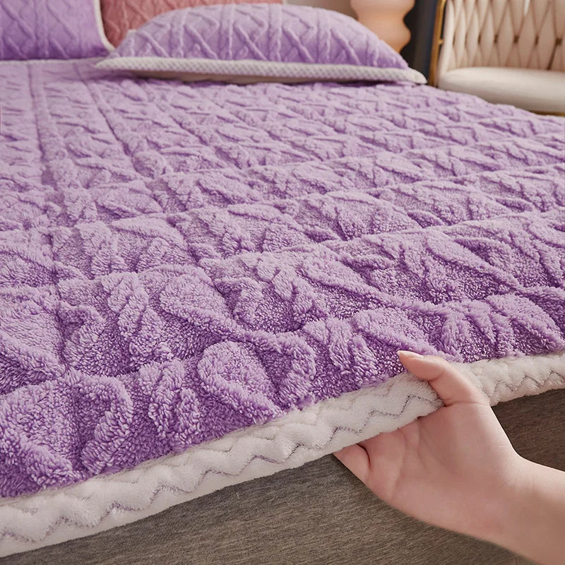 surmatelas doux hiver en velours agneau pour étudiants - vue 8 sur 12
