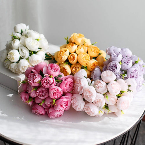 27 têtes de pivoines artificielles pour décorations de mariage et DIY - vue 3 sur 10