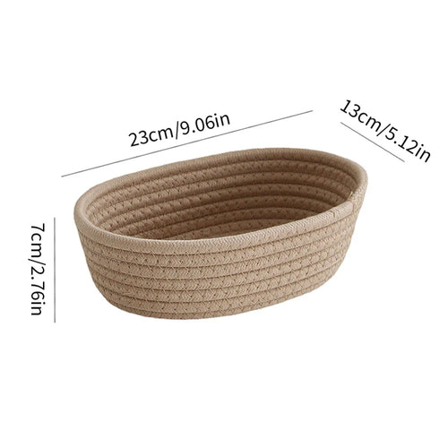 paniers ovales en corde de coton pour rangement et organisation - vue 12 sur 18