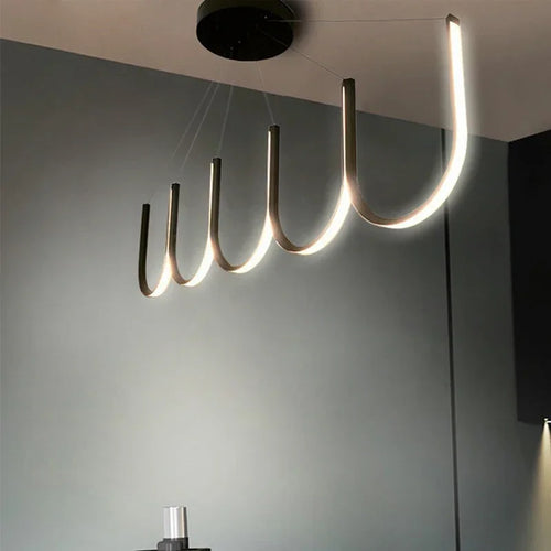 suspension LED design moderne idéale pour intérieur hôtel villa - vue 4 sur 9