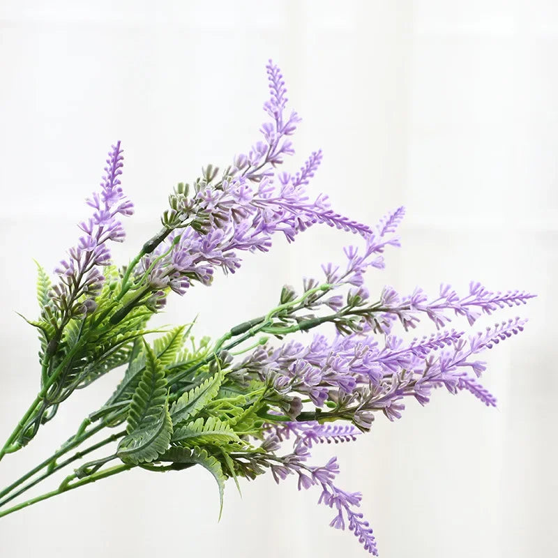 lot de 5 fleurs artificielles lavande pour décoration de jardin - vue 5 sur 6