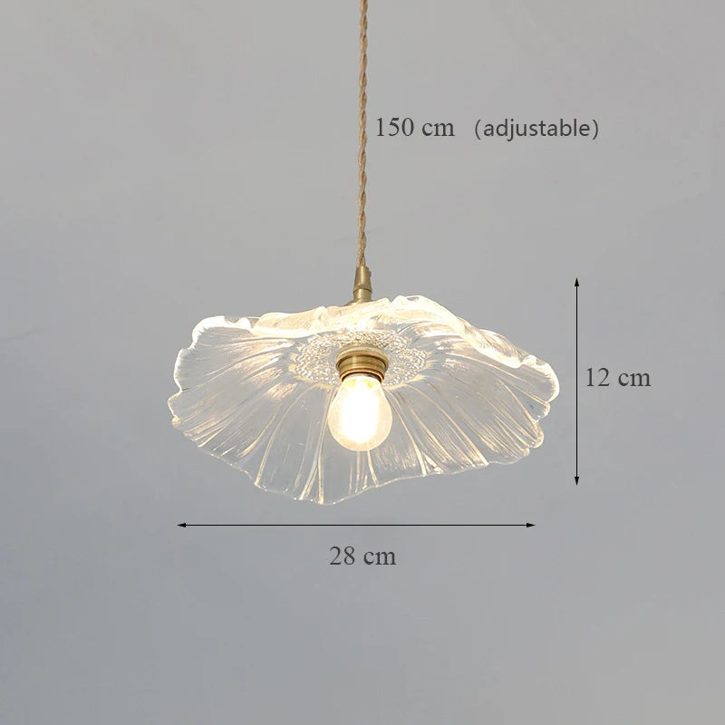 suspension en verre tournesol japonais design moderne décoratif - vue 12 sur 12